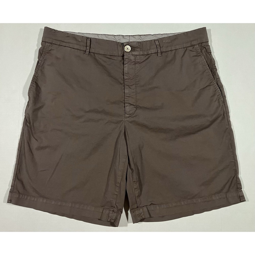 Brunello Cucinelli Shorts Mens Size 56 EU 40 Inch Waist Brown Cotton Italy